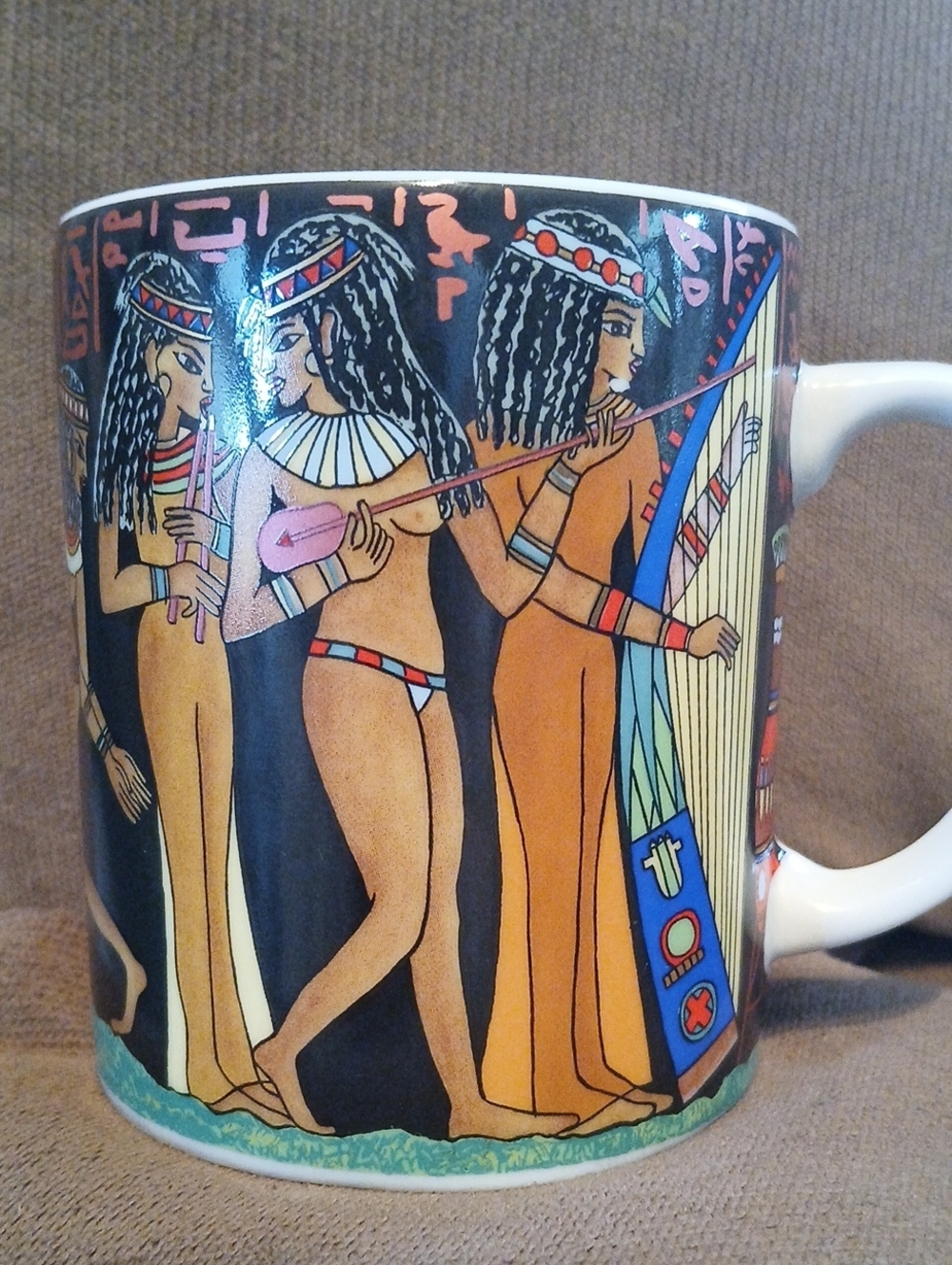 Collectible Fathi Mahmoud Egyptian Mug Cup By Fine Royal Porcelain LIMOGES